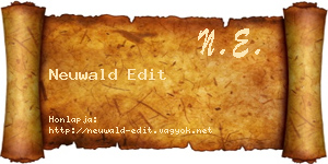 Neuwald Edit névjegykártya